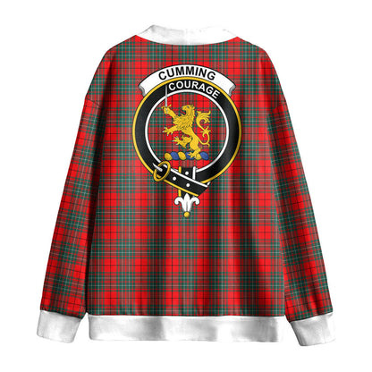 Cumming Modern Tartan Crest Knitted Fleece Cardigan