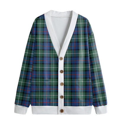 Davidson of Tulloch Tartan Plaid Knitted Fleece Cardigan