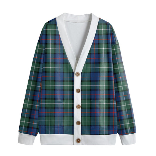 Davidson of Tulloch Tartan Plaid Knitted Fleece Cardigan