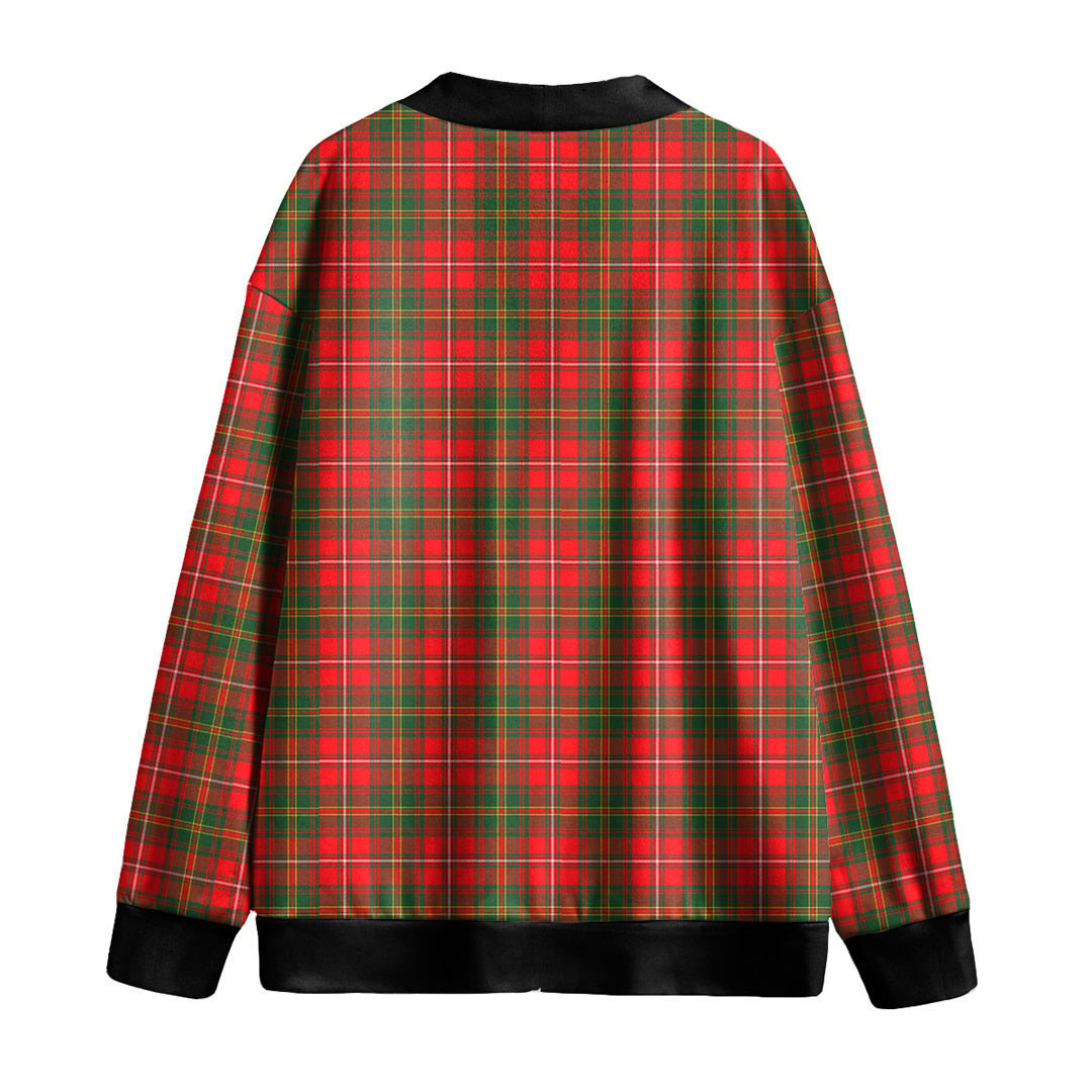 Hay Modern Tartan Plaid Knitted Fleece Cardigan