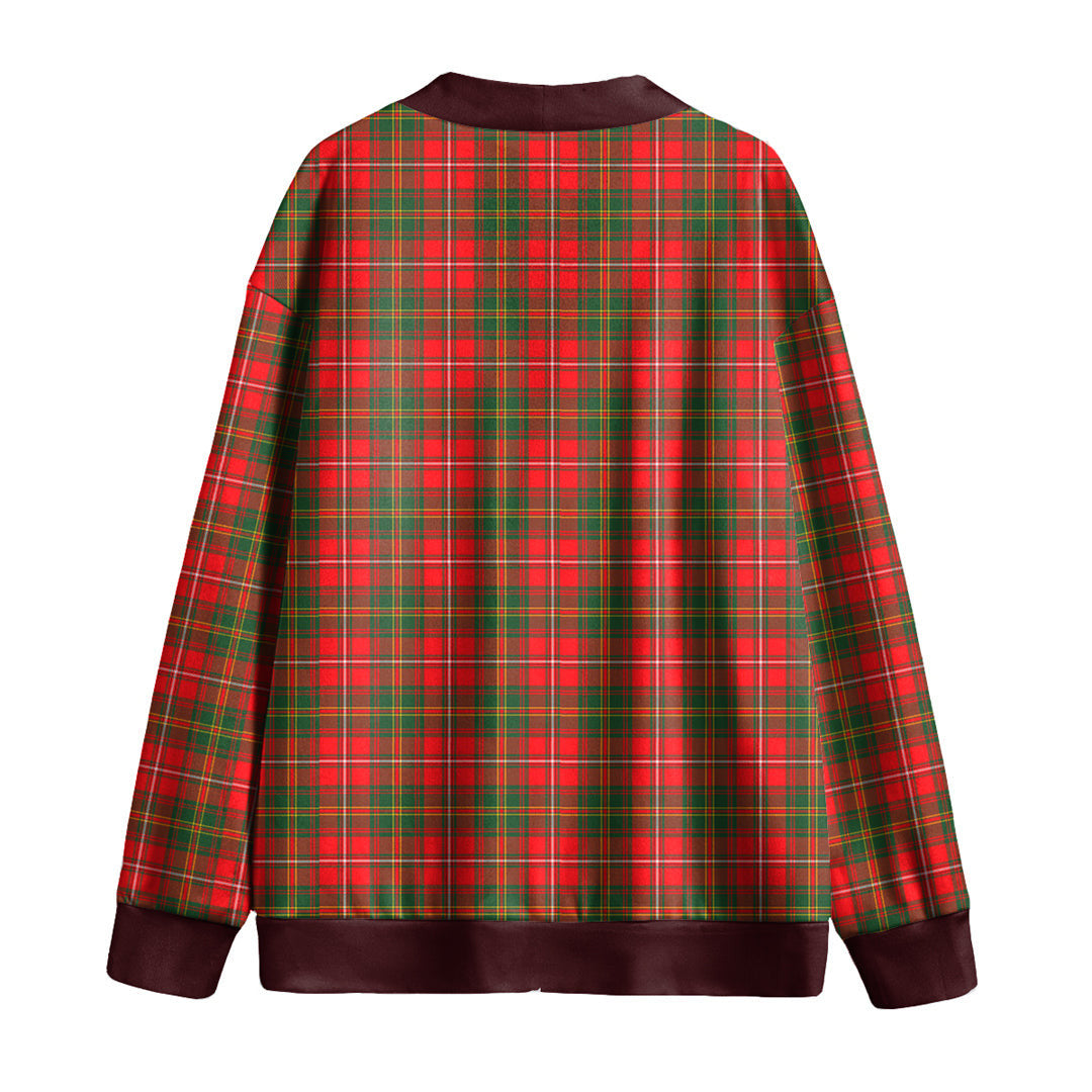 Hay Modern Tartan Plaid Knitted Fleece Cardigan