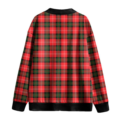 Nesbitt Modern Tartan Plaid Knitted Fleece Cardigan