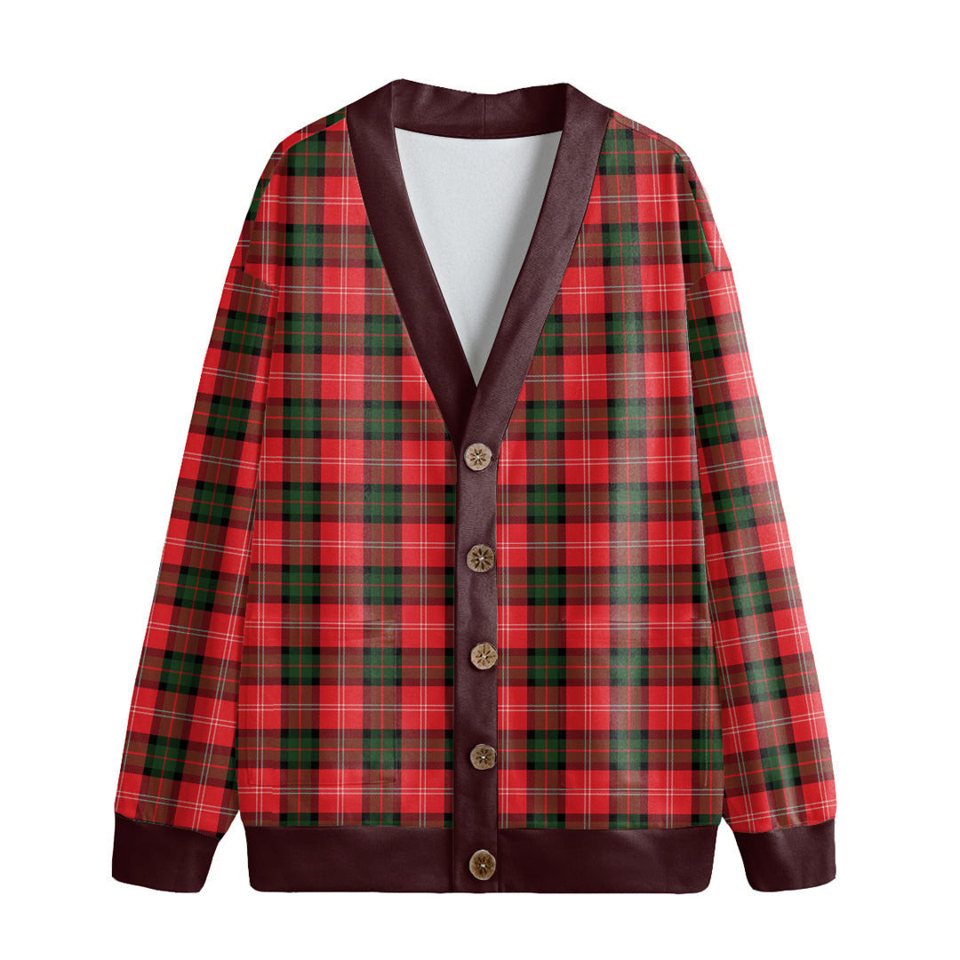 Nesbitt Modern Tartan Plaid Knitted Fleece Cardigan