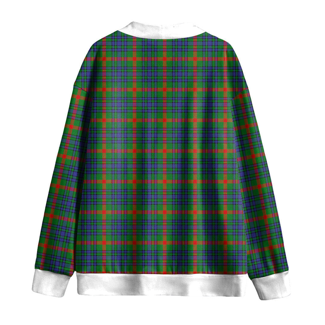 Aiton Tartan Plaid Knitted Fleece Cardigan