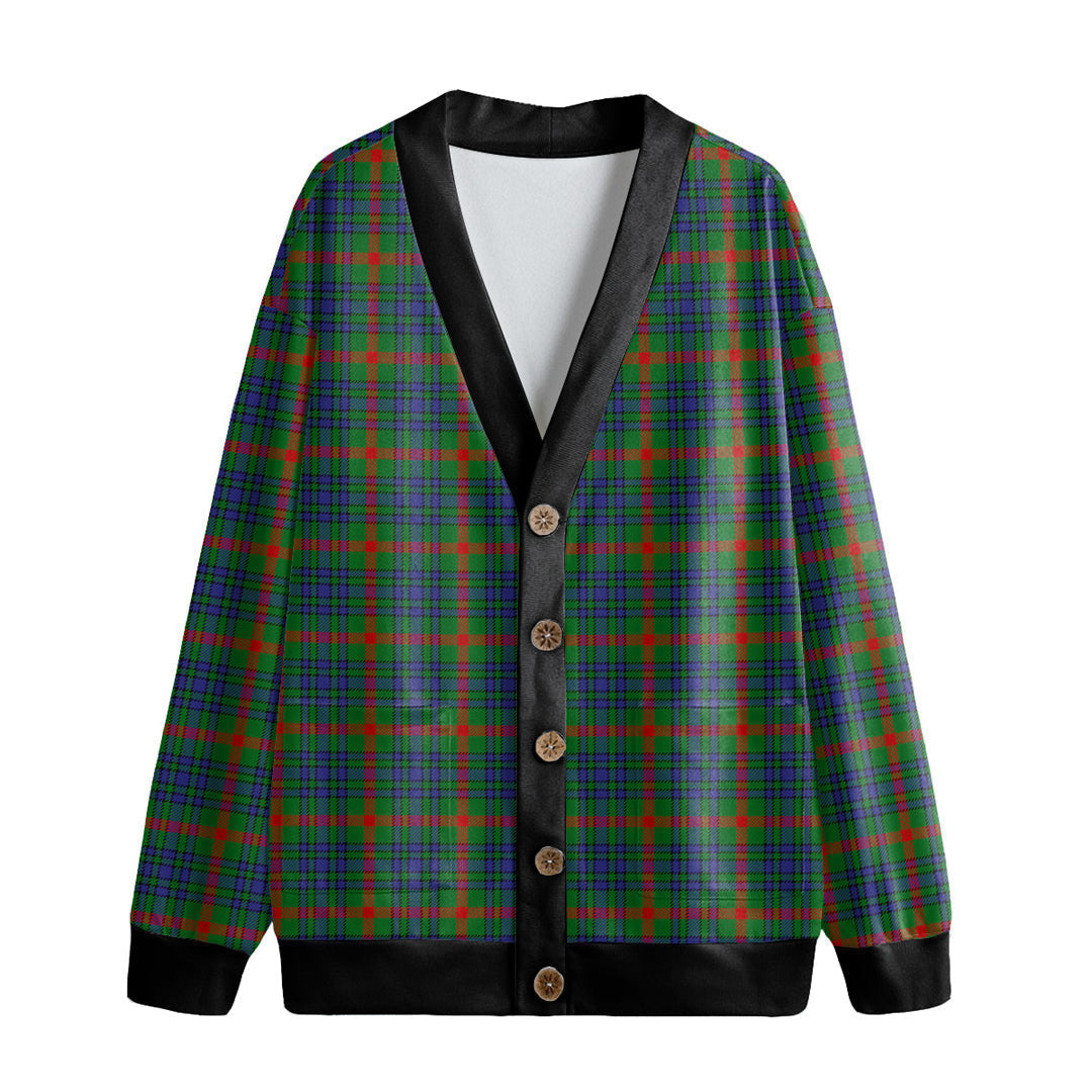 Aiton Tartan Plaid Knitted Fleece Cardigan