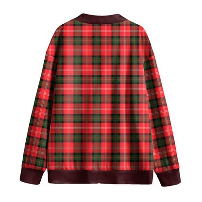 Nesbitt Modern Tartan Plaid Knitted Fleece Cardigan