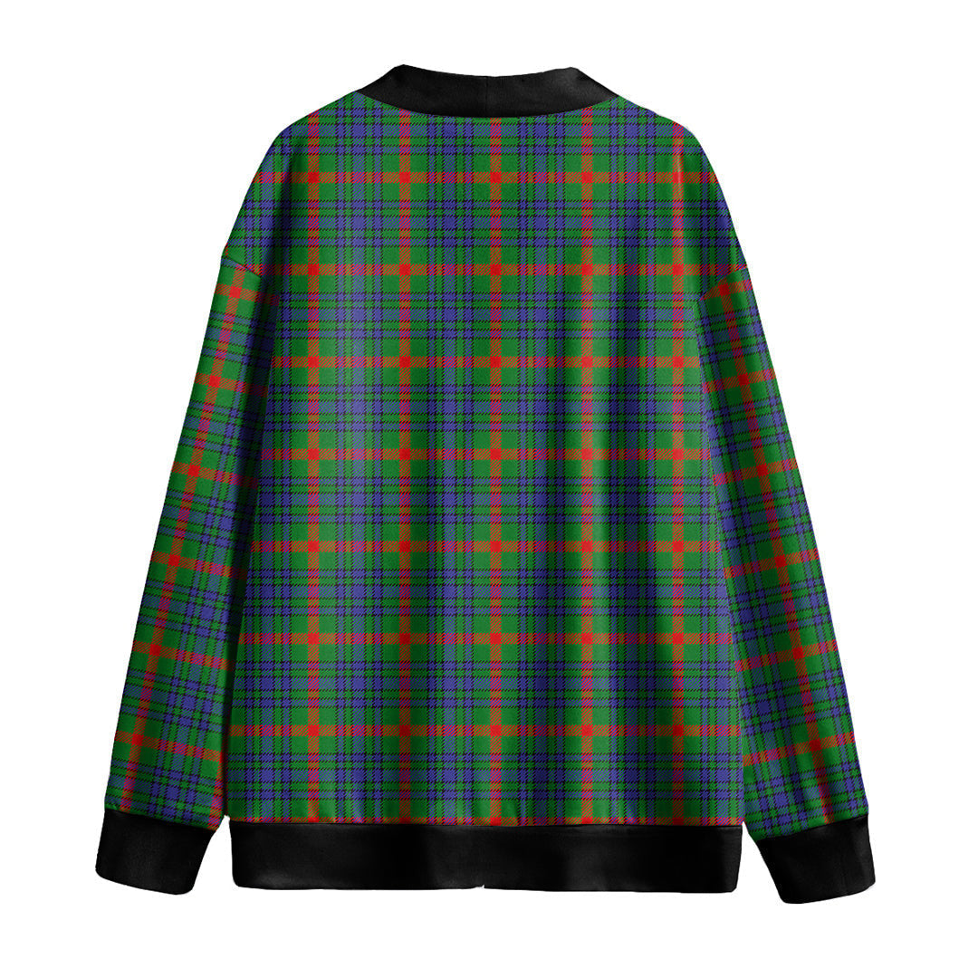 Aiton Tartan Plaid Knitted Fleece Cardigan