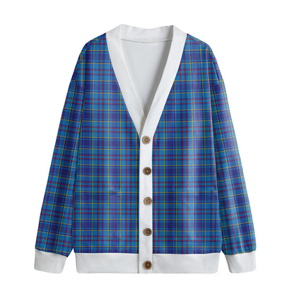 Mercer Modern Tartan Plaid Knitted Fleece Cardigan