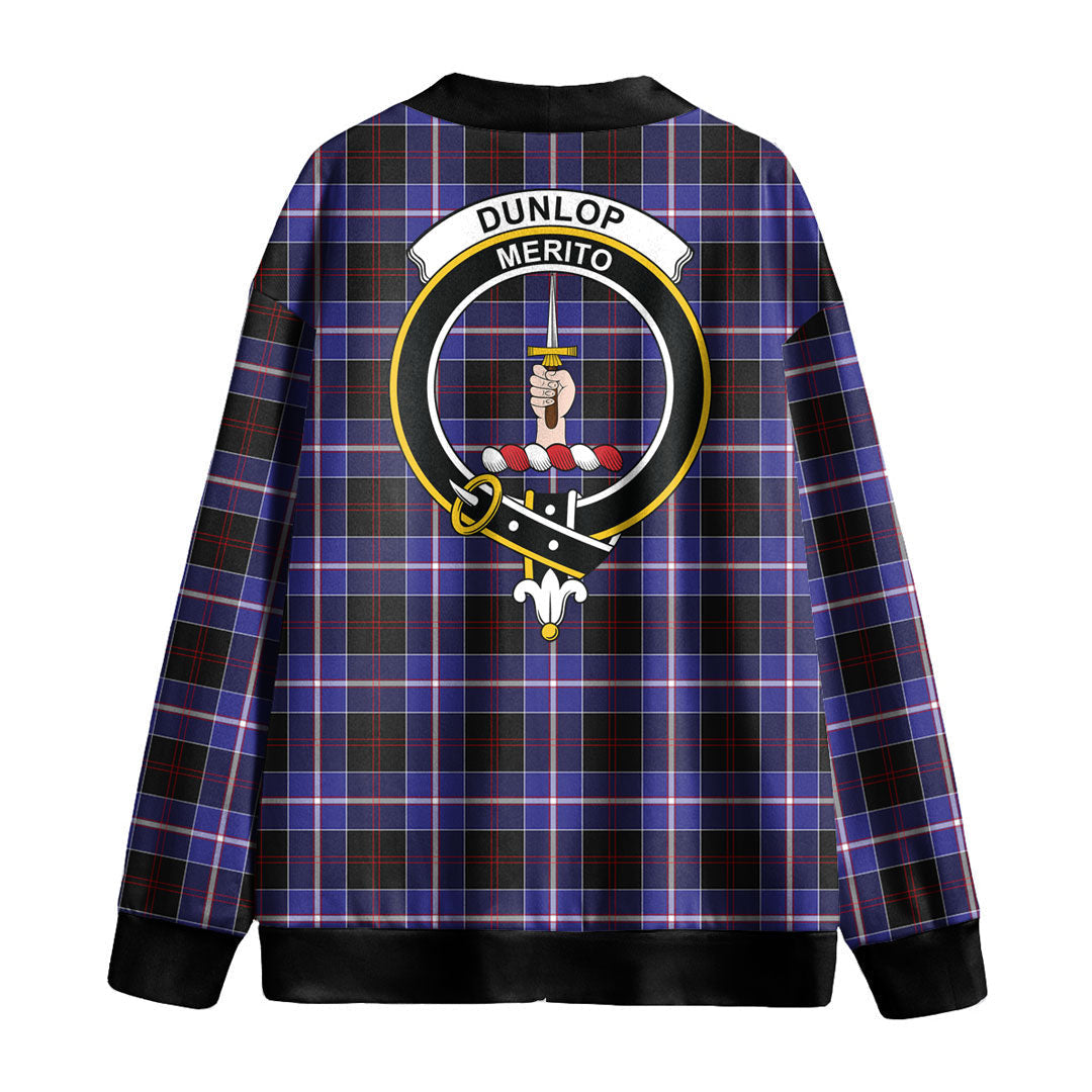 Dunlop Modern Tartan Crest Knitted Fleece Cardigan