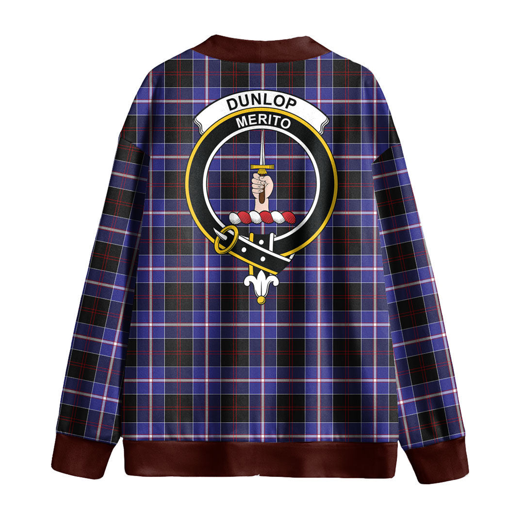 Dunlop Modern Tartan Crest Knitted Fleece Cardigan