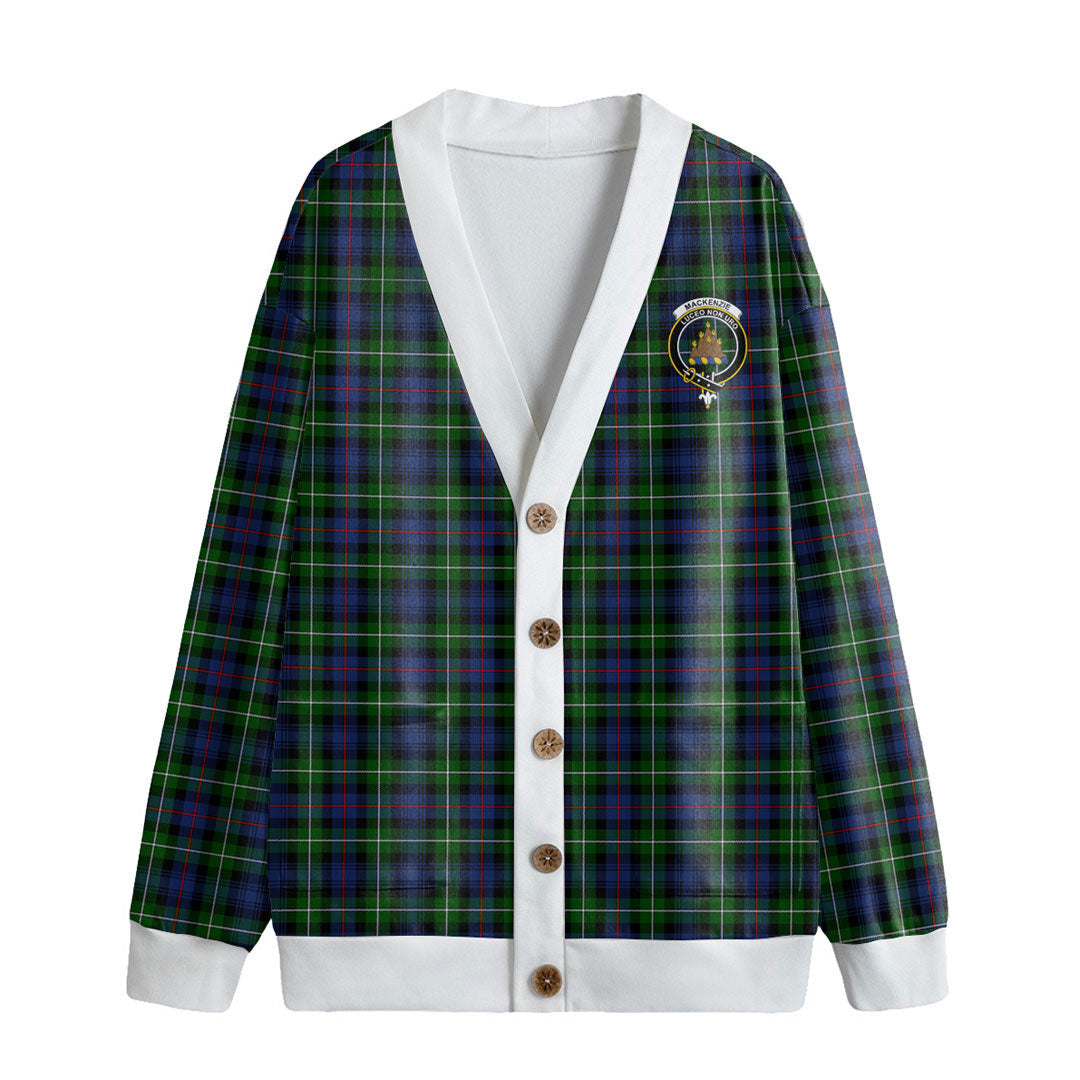 MacKenzie Modern Tartan Crest Knitted Fleece Cardigan