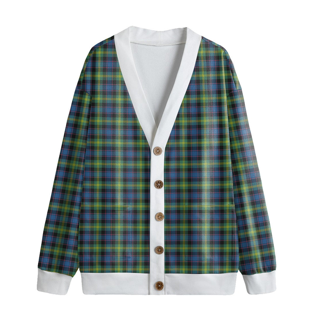 Watson Ancient Tartan Plaid Knitted Fleece Cardigan