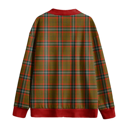 Seton Hunting Modern Tartan Plaid Knitted Fleece Cardigan