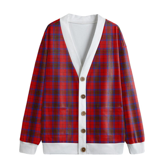 Leslie Modern Tartan Plaid Knitted Fleece Cardigan