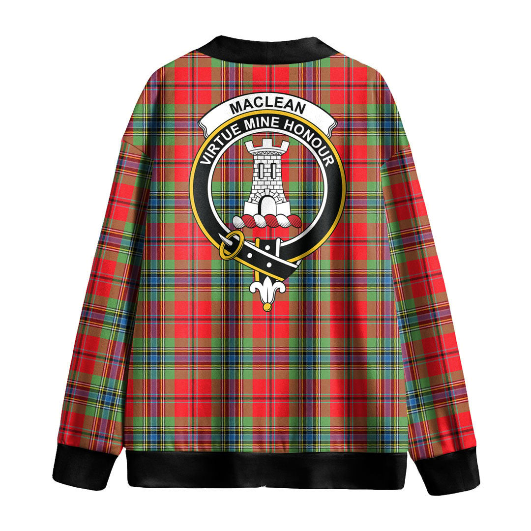 MacLean of Duart Modern Tartan Crest Knitted Fleece Cardigan