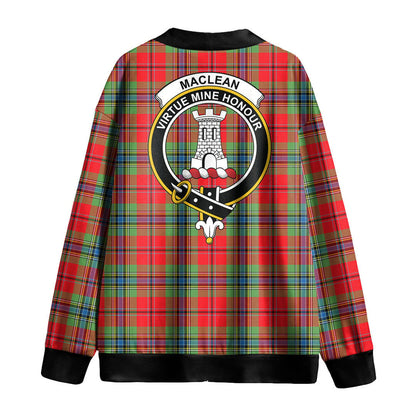 MacLean of Duart Modern Tartan Crest Knitted Fleece Cardigan