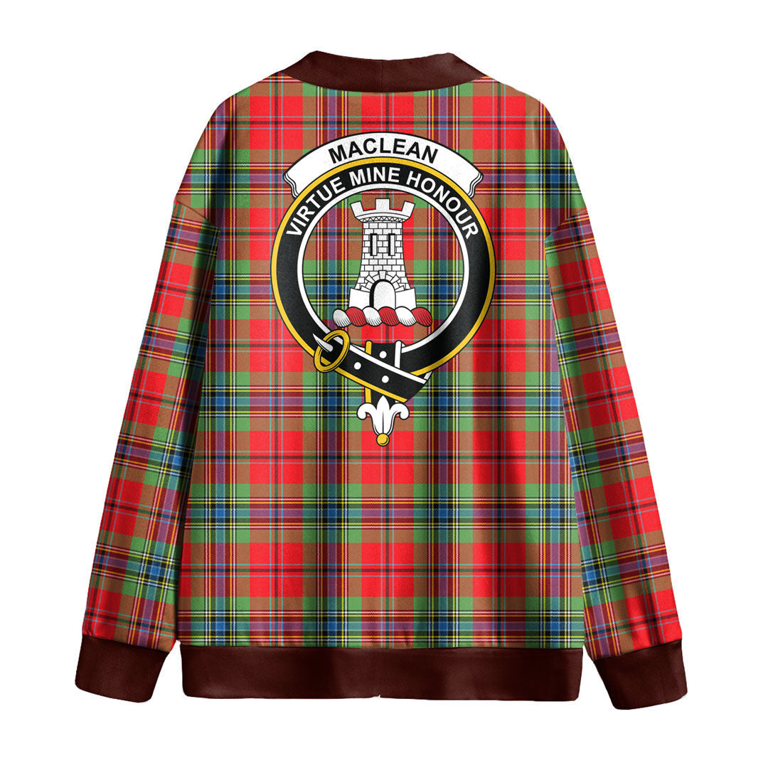 MacLean of Duart Modern Tartan Crest Knitted Fleece Cardigan