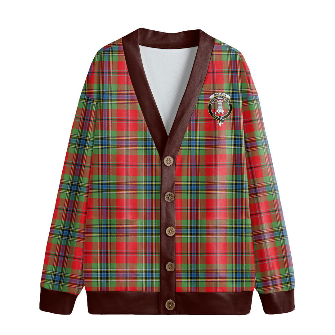 MacLean of Duart Modern Tartan Crest Knitted Fleece Cardigan