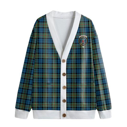 Colquhoun Ancient Tartan Crest Knitted Fleece Cardigan