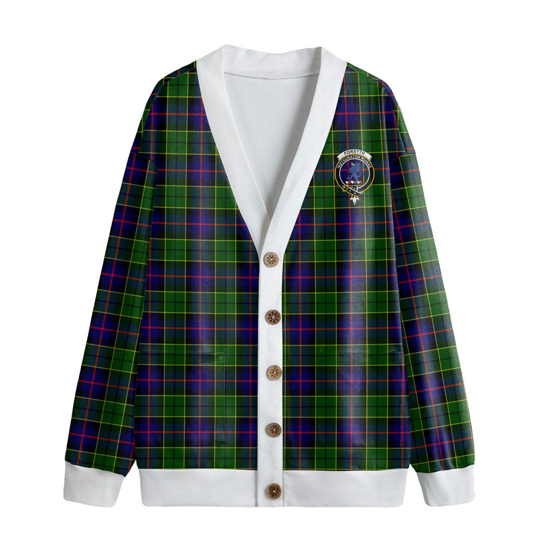 Forsyth Modern Tartan Crest Knitted Fleece Cardigan