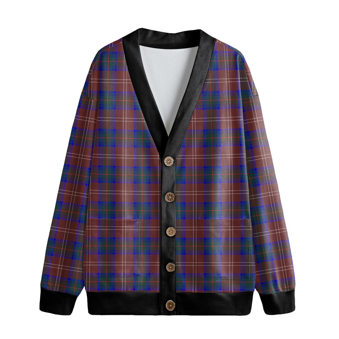 Chisholm Hunting Modern Tartan Plaid Knitted Fleece Cardigan