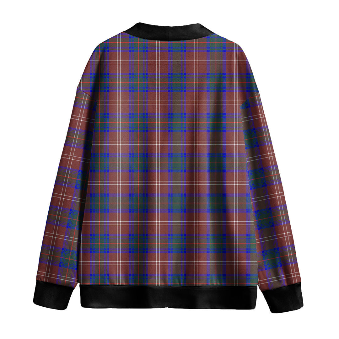 Chisholm Hunting Modern Tartan Plaid Knitted Fleece Cardigan