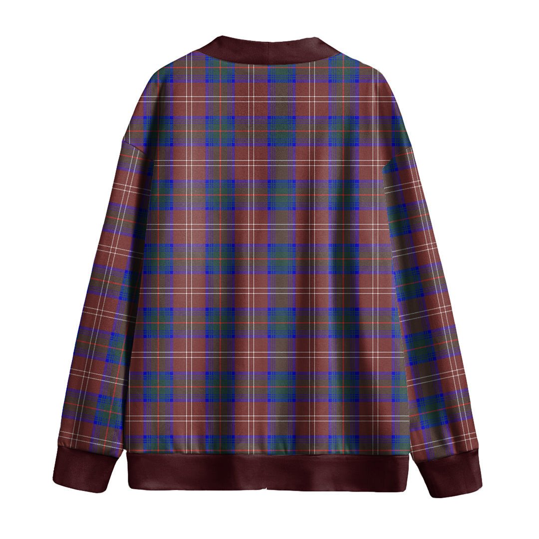 Chisholm Hunting Modern Tartan Plaid Knitted Fleece Cardigan