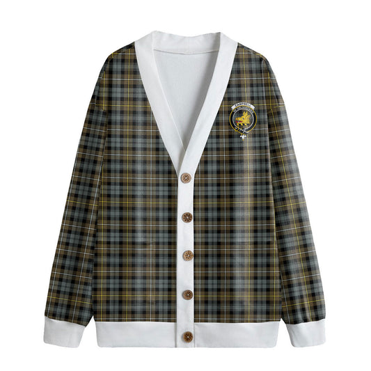 Campbell Argyll Weathered Tartan Crest Knitted Fleece Cardigan