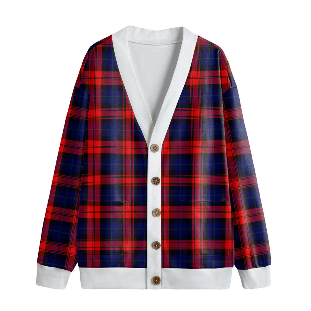 MacLachlan Modern Tartan Plaid Knitted Fleece Cardigan