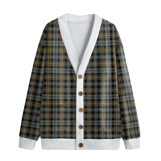 Campbell Argyll Weathered Tartan Plaid Knitted Fleece Cardigan