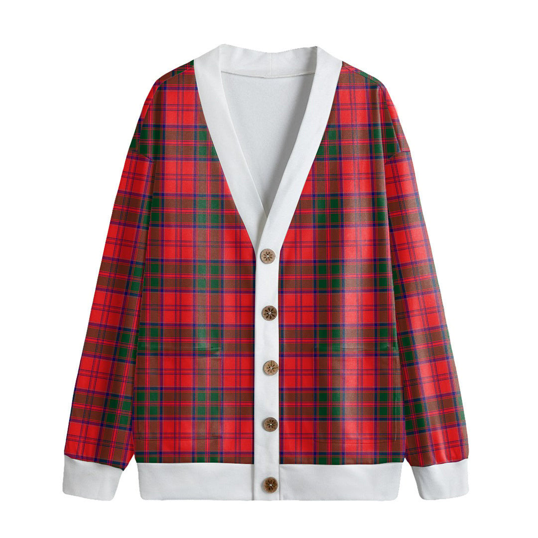 Drummond Modern Tartan Plaid Knitted Fleece Cardigan