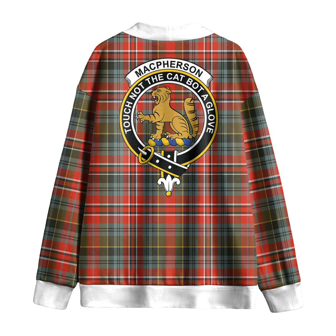 MacPherson Weathered Tartan Crest Knitted Fleece Cardigan