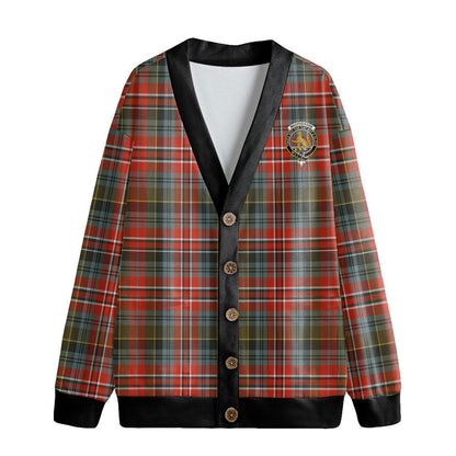 MacPherson Weathered Tartan Crest Knitted Fleece Cardigan