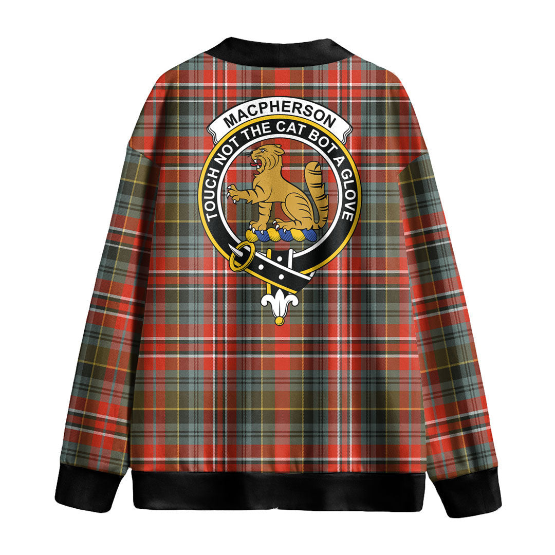 MacPherson Weathered Tartan Crest Knitted Fleece Cardigan