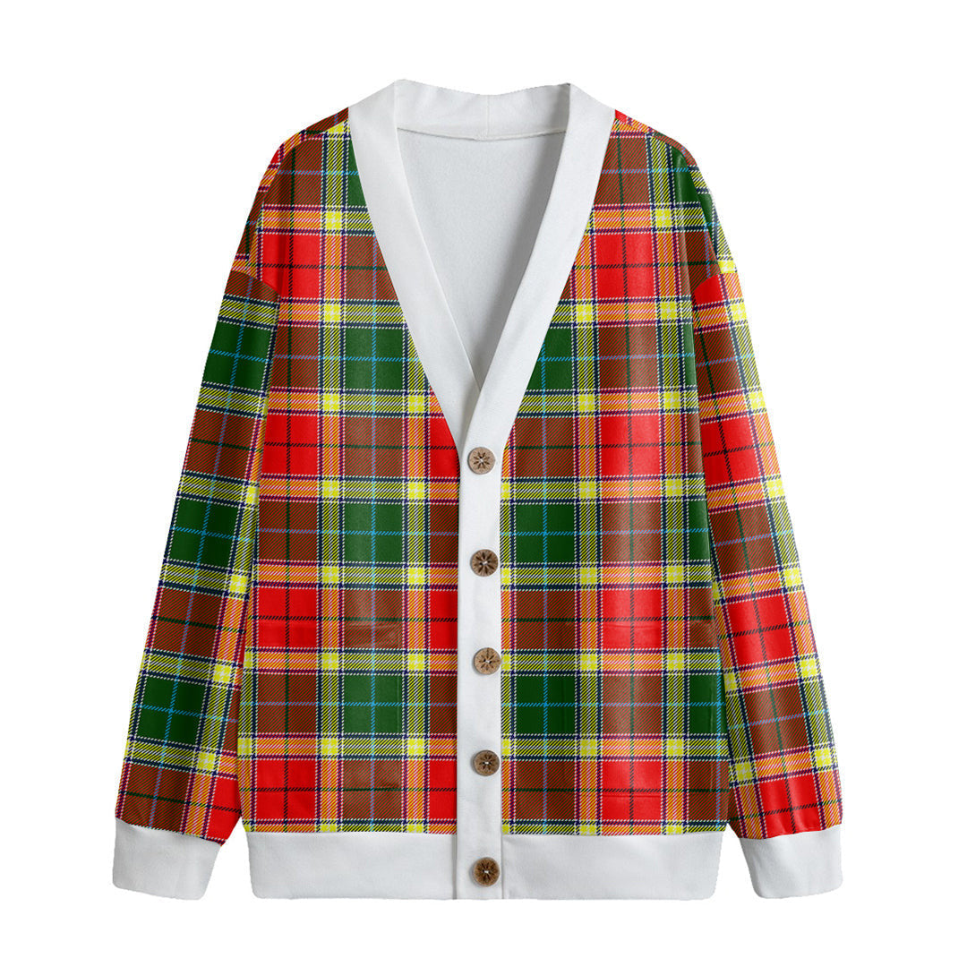 Gibbs Tartan Plaid Knitted Fleece Cardigan