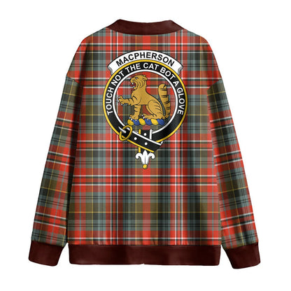 MacPherson Weathered Tartan Crest Knitted Fleece Cardigan