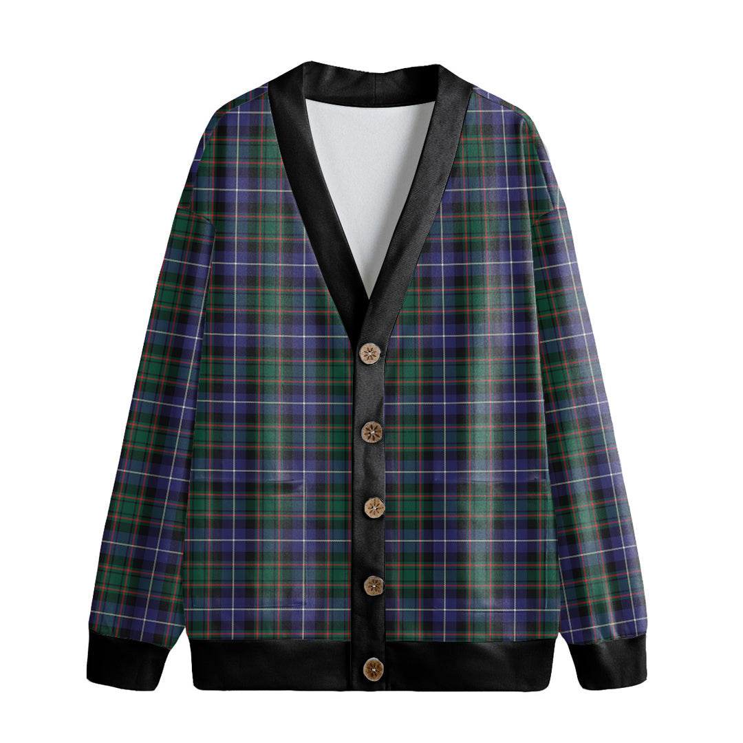 MacRae Hunting Modern Tartan Plaid Knitted Fleece Cardigan