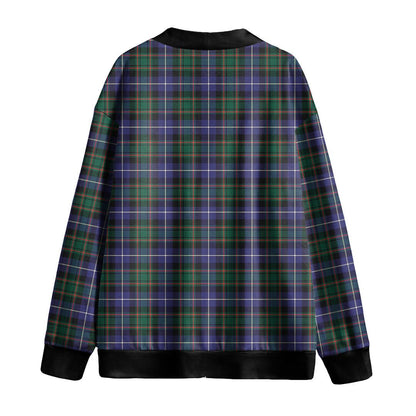 MacRae Hunting Modern Tartan Plaid Knitted Fleece Cardigan