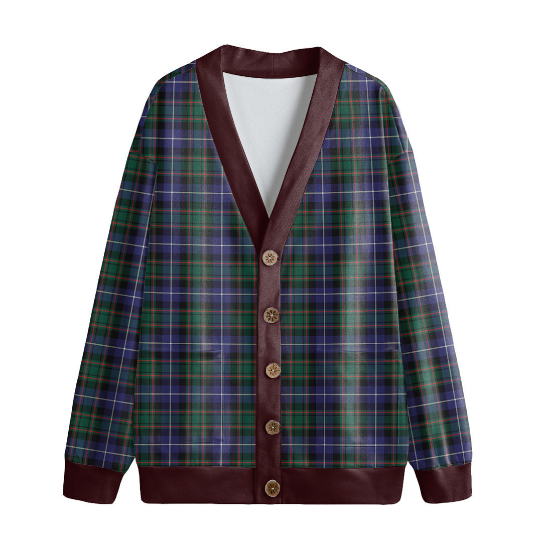 MacRae Hunting Modern Tartan Plaid Knitted Fleece Cardigan