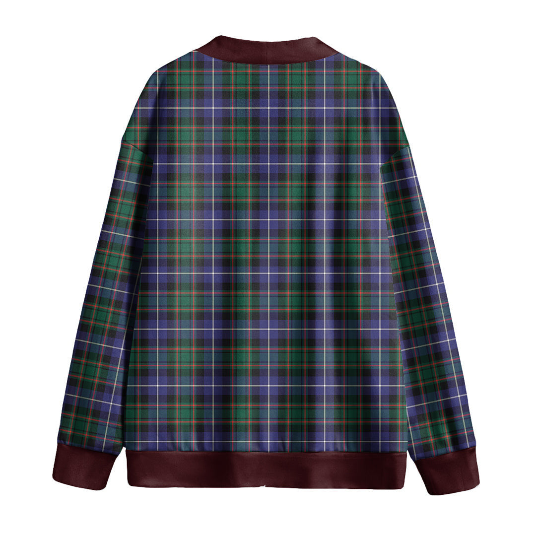 MacRae Hunting Modern Tartan Plaid Knitted Fleece Cardigan