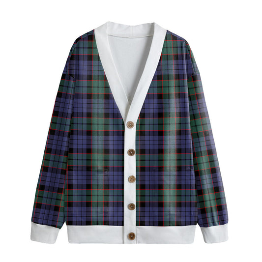 Fletcher Modern Tartan Plaid Knitted Fleece Cardigan