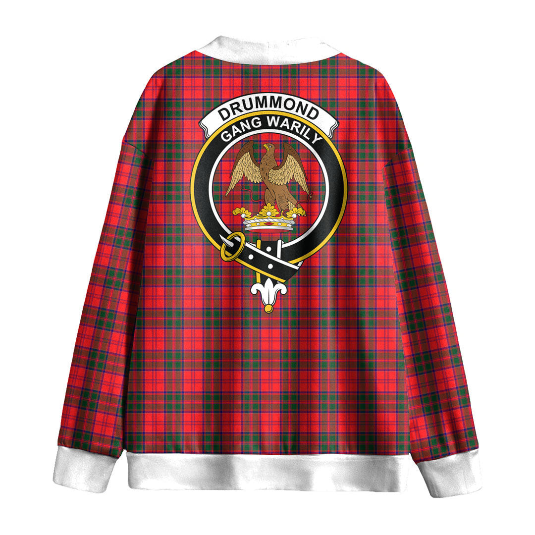 Drummond Modern Tartan Crest Knitted Fleece Cardigan