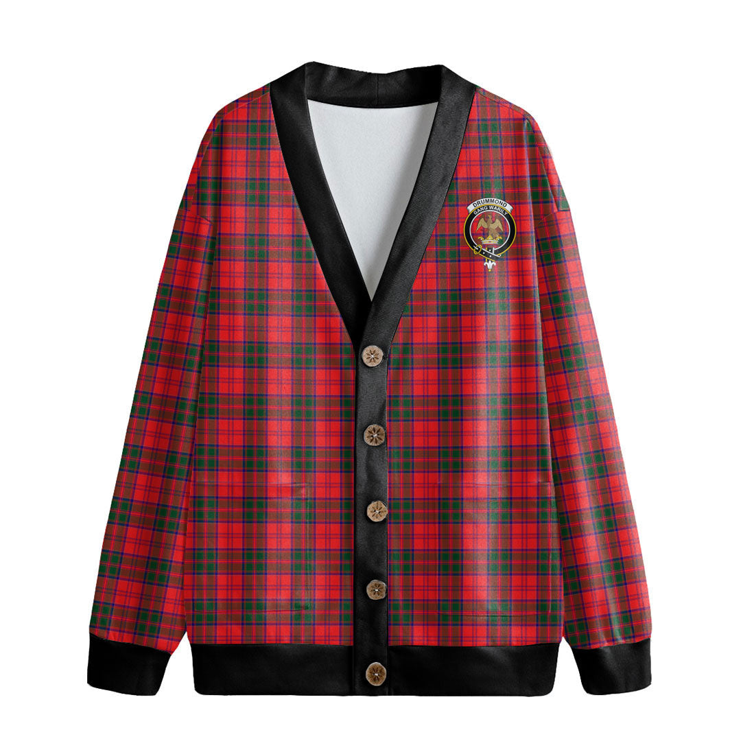 Drummond Modern Tartan Crest Knitted Fleece Cardigan