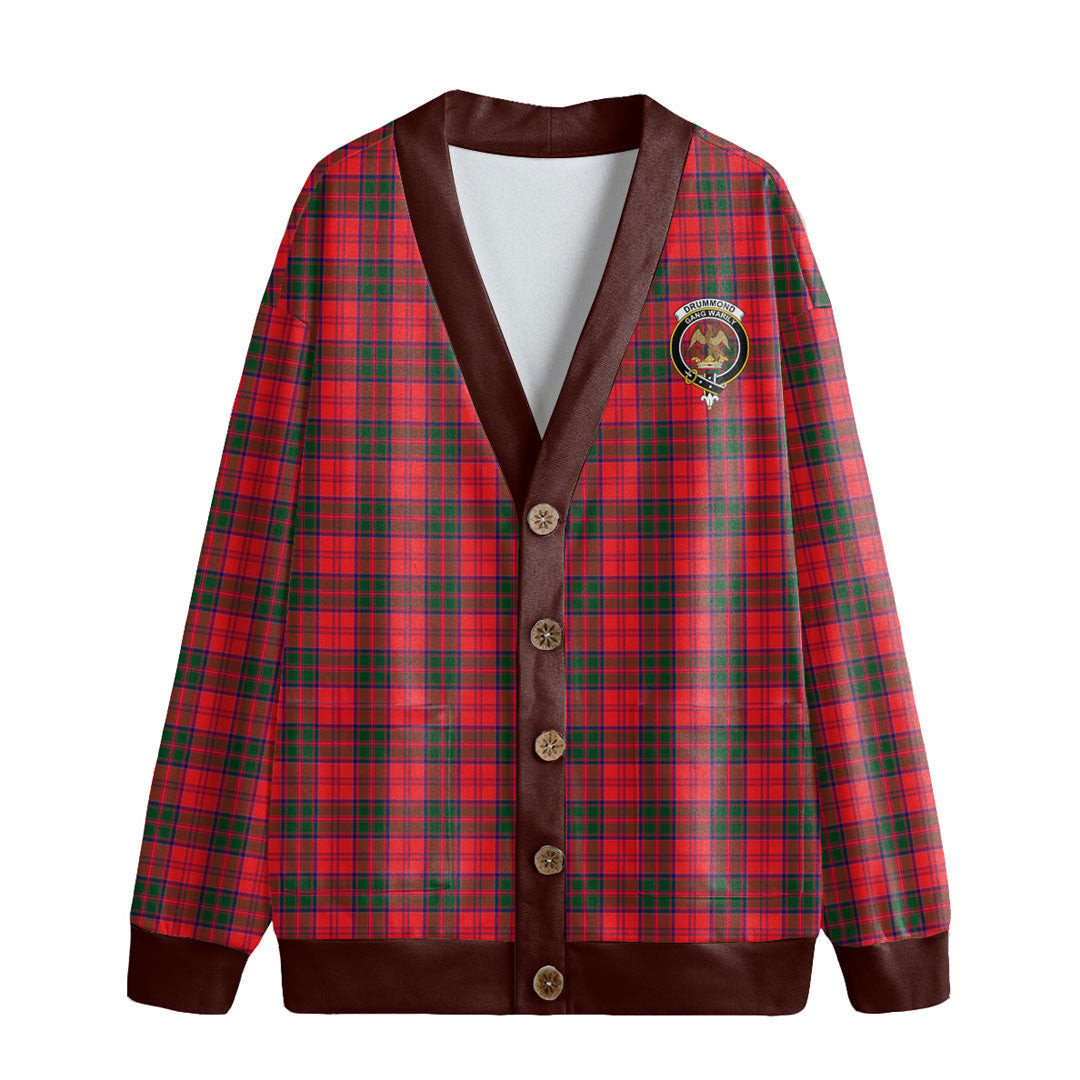 Drummond Modern Tartan Crest Knitted Fleece Cardigan