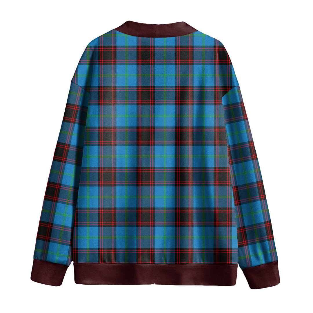 Home Ancient Tartan Plaid Knitted Fleece Cardigan