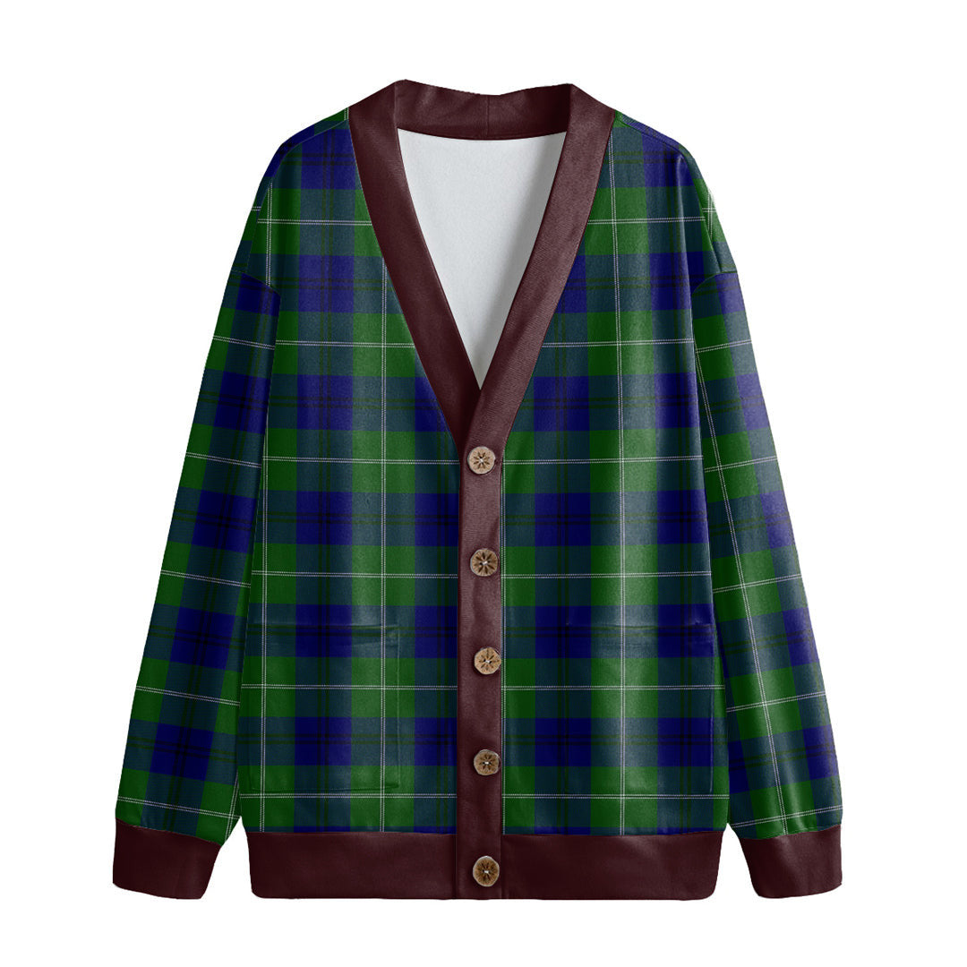 Oliphant Modern Tartan Plaid Knitted Fleece Cardigan