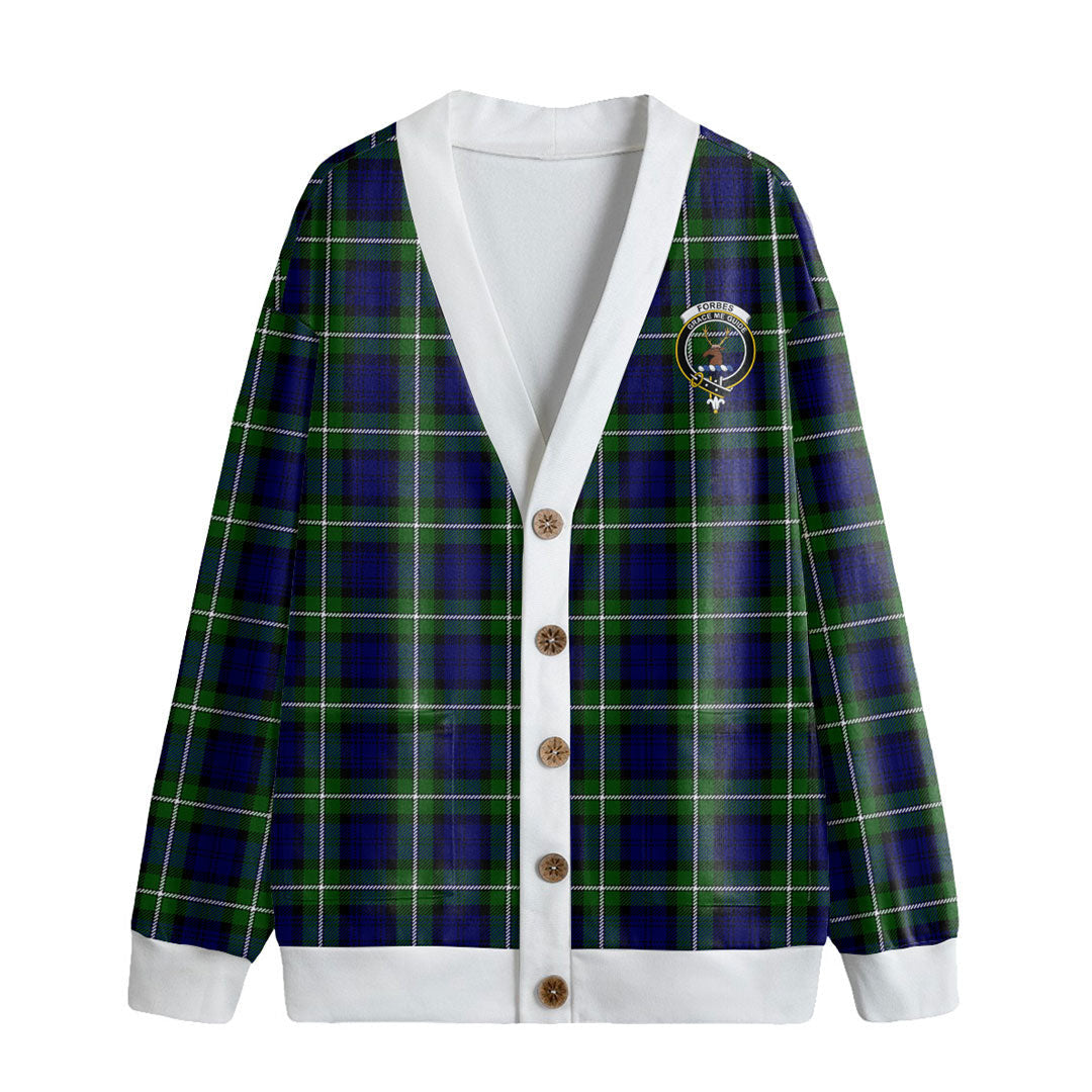 Forbes Modern Tartan Crest Knitted Fleece Cardigan