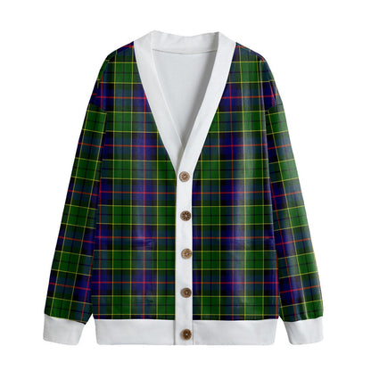 Forsyth Modern Tartan Plaid Knitted Fleece Cardigan