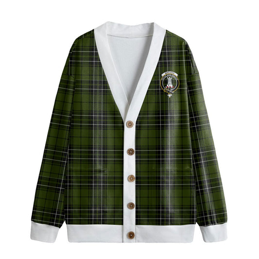 MacLean Hunting Tartan Crest Knitted Fleece Cardigan