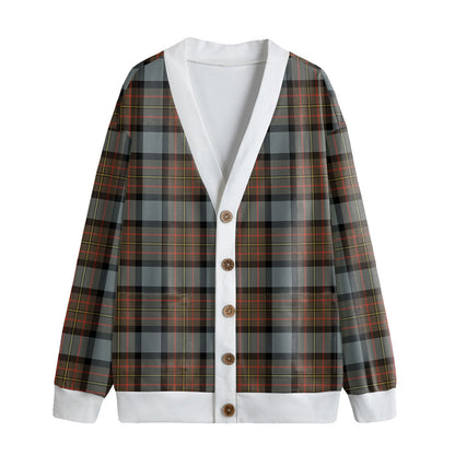 MacLaren Weathered Tartan Plaid Knitted Fleece Cardigan